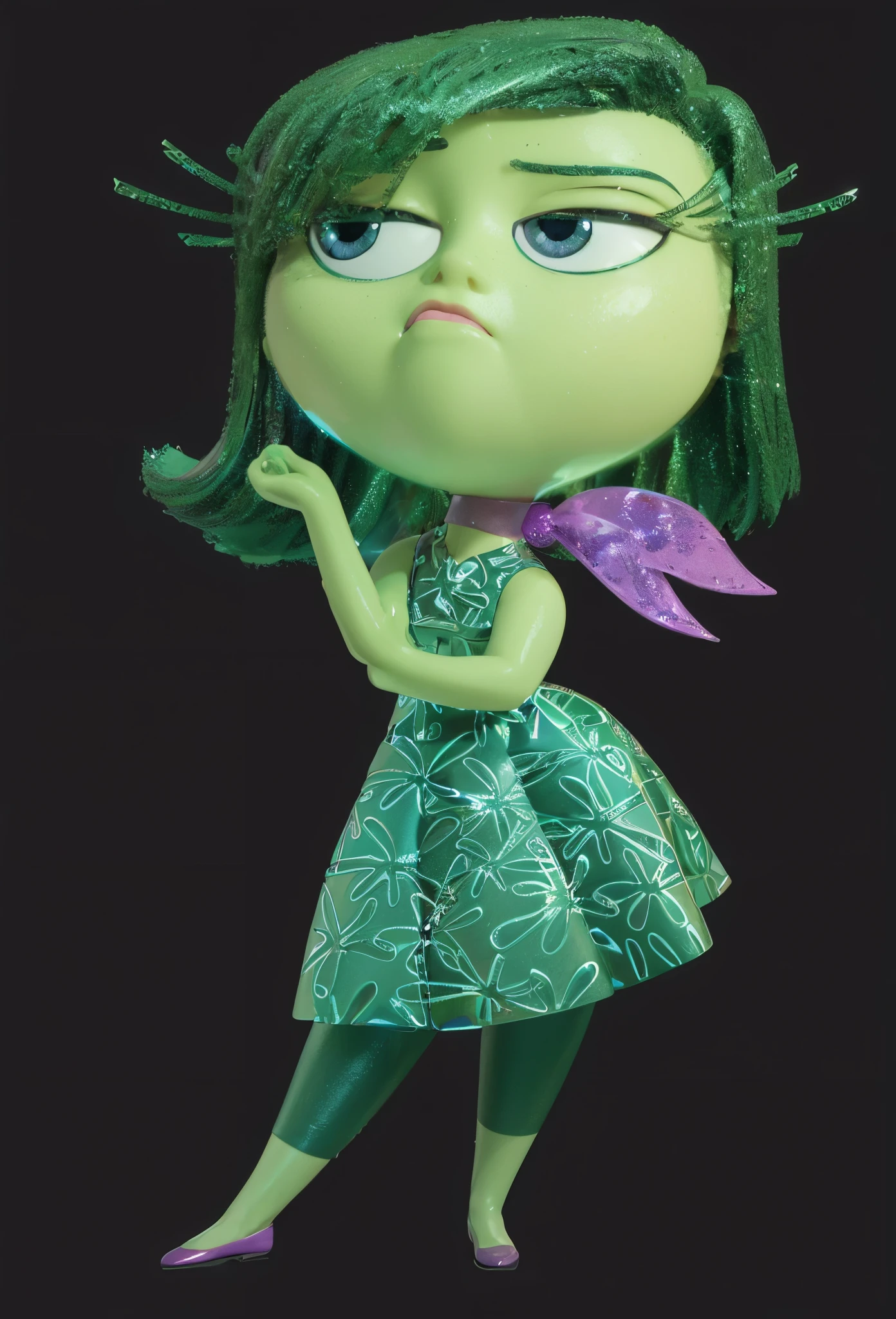 3d style, simplified design, 3d render, glossy texture, smooth 3d model, multiple light sources, rim light, sharp post effects render, (glossy plastic texture with multiple big light probe refractions), perfect cgi, smooth silhouette, high intensity refraction, (super glossy material), most beautiful vfx , blue background, plastic refractions, realistic, 4k, high resolution, rim light, photo shoot, commercial photo, profile shot, 4k, rim light, high resolution, 4k, glossy texture, smooth 3d model, multiple light sources, rim light, sharp post effects render, (glossy metallic texture with multiple big light probe refractions), perfect cgi, cgi art created only with gradients, smooth silhouette, high intensity refraction, (super glossy chrome material), most beautiful vfx, blue background, chrome metal refractions, multiple light sources, rim light, sharp post effects render, perfect cgi, digital art, detailed digital art, reflective, best quality, 4k, masterpiece:1.2, ultra-detailed, realistic, vivid colors, dark and moody lighting, The image of the highest quality, ensuring every detail is showcased perfectly. It in 4k resolution, allowing viewers to immerse themselves in the richness of the colors and intricate details. The realistic rendering. under the spotlight, reflecting, high-resolution image, realistic rendering, dark background, and rim light photorealistic The image features three characters standing in front of three houses. The characters are a red-haired mermaid, a purple cat, and an orange dog. They are each holding a yellow maraca