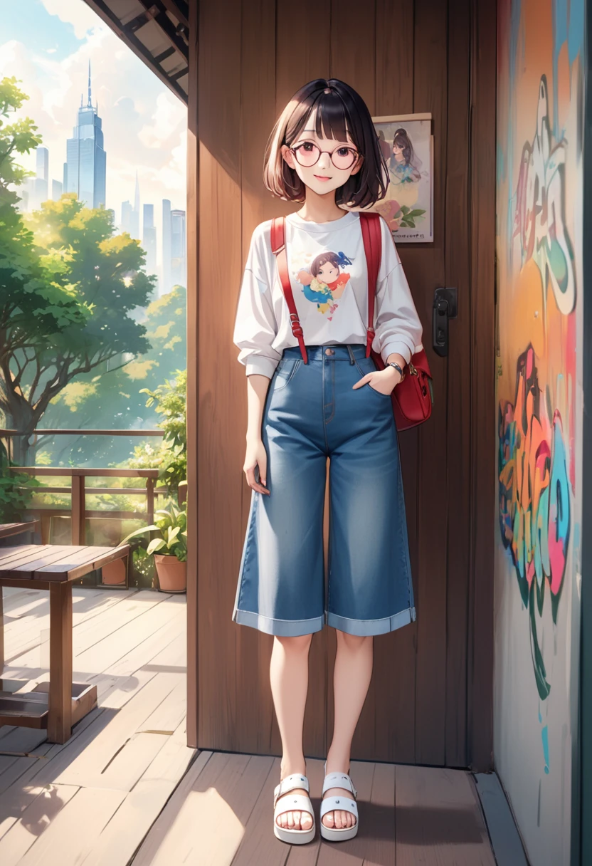 highest quality、High resolution、Detailed Background、(Beautiful face in every detail:1.4)、Anatomically correct、(Detailed facial expressions)、(Detailed eyes:1.2)、Teenage beauty、(Highly detailed face:1.4)、cuteカラーの髪色、Braided bob cut、Braided Ponytail、cute髪型、well-groomed eyebrows、Perfect body line、Glasses、A big smile、Smiling、A fun atmosphere、cute仕草、Active play and cute appearance、

(3人の美しい女の子が並んでA big smileで自撮りを撮っている:1.5)、

Beautiful natural scenery such as lush parks, blue skies and white clouds make a great background.、
The silhouettes of skyscrapers and modern architecture create a sophisticated atmosphere.、The illuminated buildings at dusk are particularly impressive.、
Bright flowers々The lush greenery adds a touch of natural color.、Flowers in a vase, garden views, etc.、
Colorful graffiti and artwork on the walls create an artistic atmosphere.、

T-shirts and polo shirts、Long sleeve cut and sew、jeans、Knee-length or skinny jeans are recommended、
Shorts、Flared skirts and culottes are cute.、
sneakers、Sandals、A strap is recommended、
Backpack、Sacoche、キャップやバケットハットがcute、cute