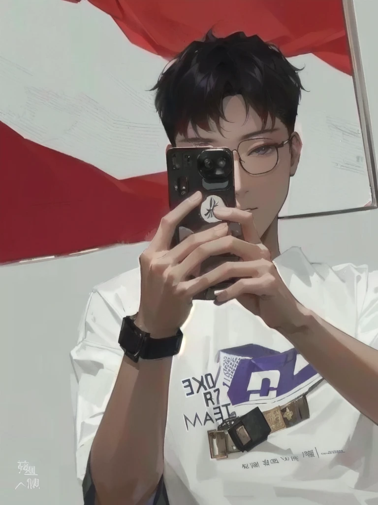 A man takes a picture of himself in the mirror, 8k selfie photo, cai xukun, Hong Junheng, yanjun chengt, Hentai, xintong chen, jinyoung shin, Kim Do-young, 1 7-year-old boy facelift, 35mm - width 1920 - height 1080
