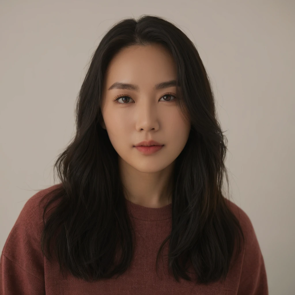 Best Quality, 8k, Masterpiece, (Portrait: 1.3), (photo realistic:1.4), (hyper realistic:1.4), Sharp Focus, looking at viewer, (smoother lighting:1.1), (increase cinematic lighting quality:0.9), realistic lighting, backlighting, light on face, ray trace, (brightening light:1.2), (Increase quality:1.4), sharp detail, (best quality real texture skin:1.4), finely detailed eyes, black_eyes, finely detailed face, 25 year old Korean woman, (white formal_shirt:1.4), (Create an image maintaining the original base model hairstyle:1.5)