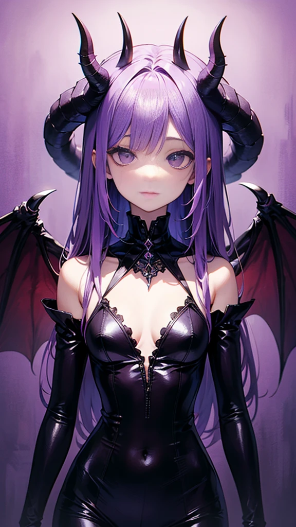 purple background,creepy background、The devil's castle is big、 masterpiece, highest quality, super detailed, figure, Concept art in 8K resolution, fantasy art, magnificent art, concept art wallpaper 4k, Deep colors, Natural light