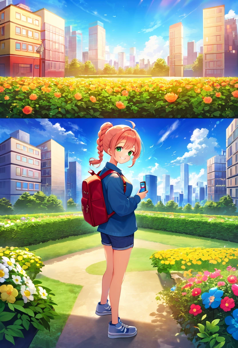 highest quality、High resolution、Detailed Background、(Beautiful face in every detail:1.4)、Anatomically correct、(Detailed facial expressions)、(Detailed eyes:1.2)、Teenage beauty、(Highly detailed face:1.4)、cuteカラーの髪色、Braided bob cut、Braided Ponytail、cute髪型、well-groomed eyebrows、Perfect body line、Glasses、A big smile、Smiling、A fun atmosphere、cute仕草、Active play and cute appearance、
(3人の美しい女の子が並んでA big smileで自撮りを撮っている:1.5)、
Beautiful natural scenery such as lush parks, blue skies and white clouds make a great background.、
The silhouettes of skyscrapers and modern architecture create a sophisticated atmosphere.、The illuminated buildings at dusk are particularly impressive.、
Bright flowers々The lush greenery adds a touch of natural color.、Flowers in a vase, garden views, etc.、
Colorful graffiti and artwork on the walls create an artistic atmosphere.、
T-shirts and polo shirts、Long sleeve cut and sew、jeans、Knee-length or skinny jeans are recommended、
Shorts、Flared skirts and culottes are cute.、
sneakers、Sandals、A strap is recommended、
Backpack、Sacoche、キャップやバケットハットがcute、cute
