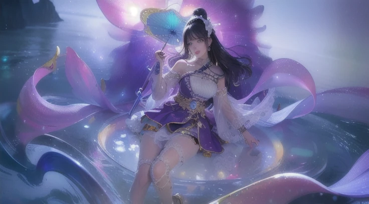 (8k, RAW photo, photorealistic:1.25) ,( lipgloss, eyelashes, gloss-face, glossy skin, best quality, ultra highres, depth of field, chromatic aberration, caustics, Broad lighting, natural shading,Kpop idol) looking at viewer with a serene and goddess-like happiness,