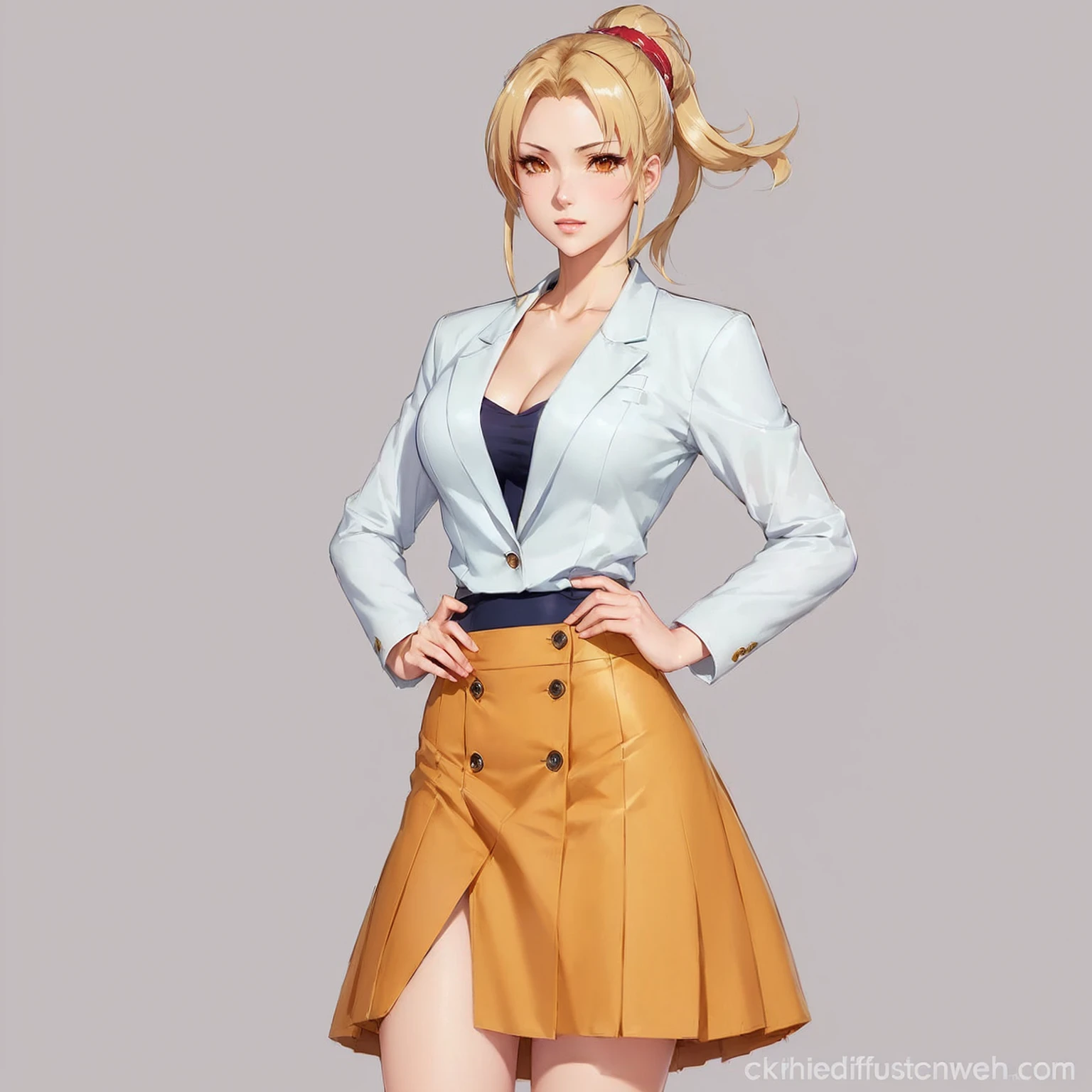 anime girl in a skirt and jacket posing for a picture, cushart krenz key art feminine, character from king of fighters, fighting game character, detailed anime character art, high detailed official artwork, anime character art, female anime character, official character art, highly detailed exquisite fanart, high quality character design, official character illustration, official art, character artwork
