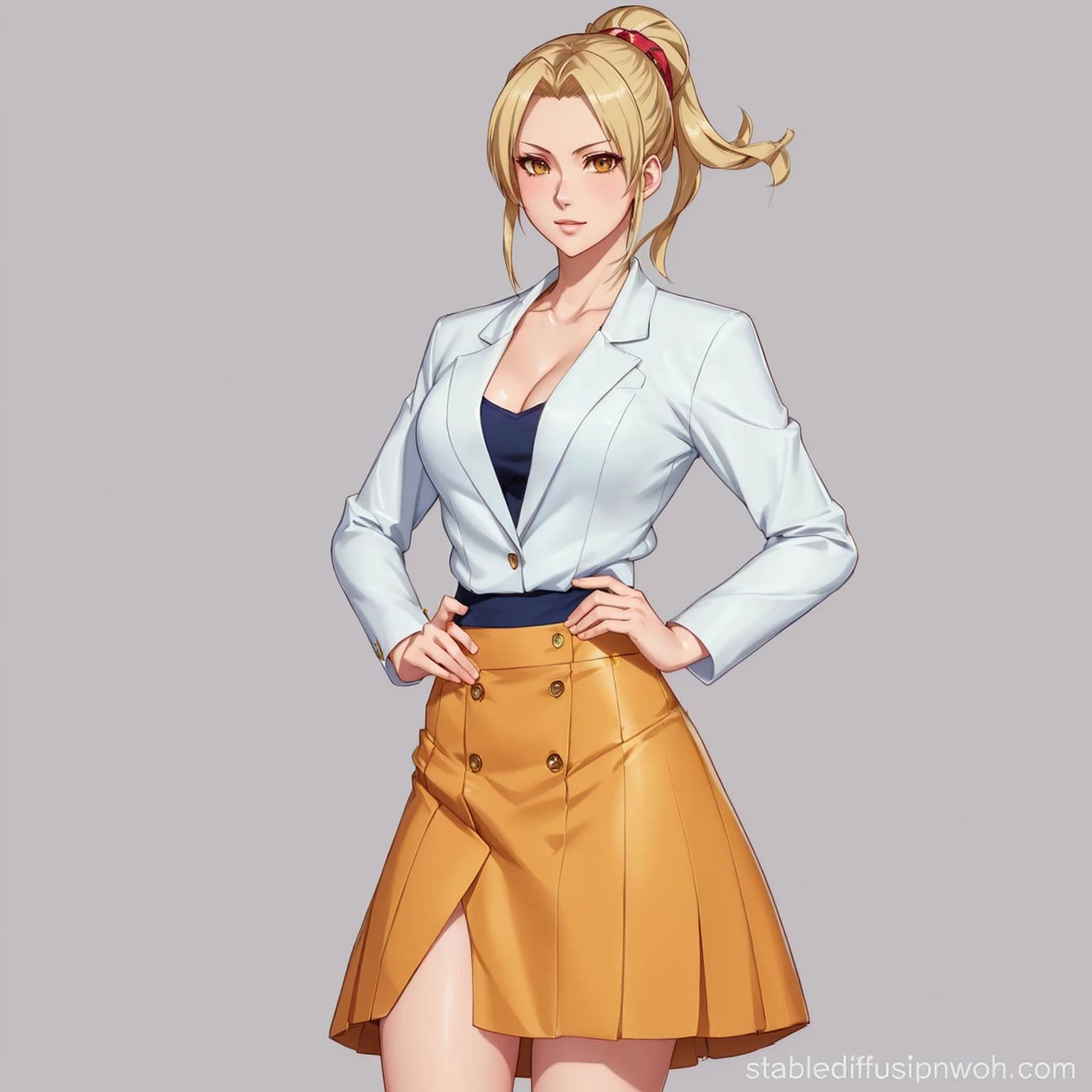 anime girl in a skirt and jacket posing for a picture, cushart krenz key art feminine, character from king of fighters, fighting game character, detailed anime character art, high detailed official artwork, anime character art, female anime character, official character art, highly detailed exquisite fanart, high quality character design, official character illustration, official art, character artwork