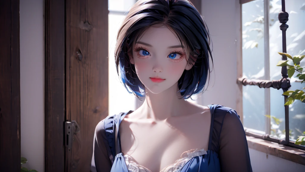 1 Boy 1Girl , Boy medium light black hair, Girl medium light Blue hair, light blue eyes, wearing black suit, night city, 18+ , high res, ultrasharp, 8K, masterpiece, looking from behind
