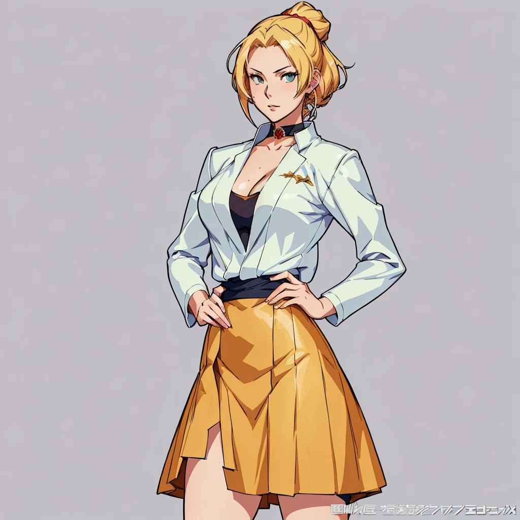 anime girl in a skirt and jacket posing for a picture, cushart krenz key art feminine, character from king of fighters, fighting game character, detailed anime character art, high detailed official artwork, anime character art, female anime character, official character art, highly detailed exquisite fanart, high quality character design, official character illustration, official art, character artwork