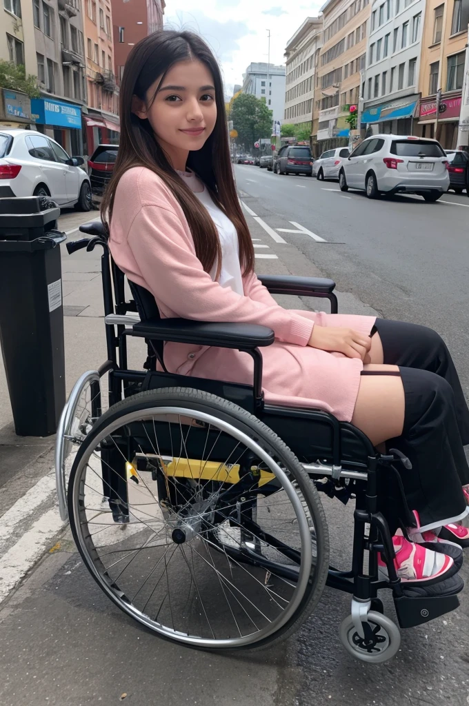 Girl in a wheelchair