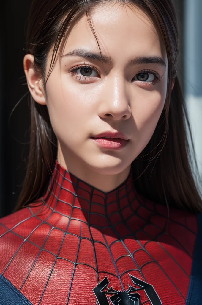 Spiderman Pictures, No mask, 20th Generation, good looking, Detailed face, looking at the camera, Portraiture, 8K Ultra HD, high quality