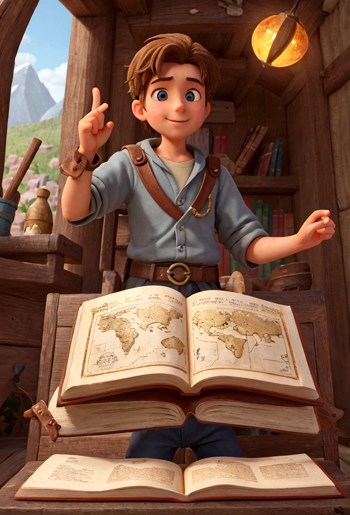 Once upon a time, in a small village in the mountains, there lived a young man named Lucas. He was known for his insatiable curiosity and his desire to find meaning in life. One day, while exploring the village's old library, Lucas found a dusty book with a worn leather cover. The title was "The Hidden Treasure".
Intrigued, Lucas began reading. The book told the story of a priceless treasure hidden deep in the mountains, a treasure that, according to legend, could transform the lives of whoever found it. At the end of the book was an old map, with markings indicating a path to the treasure.