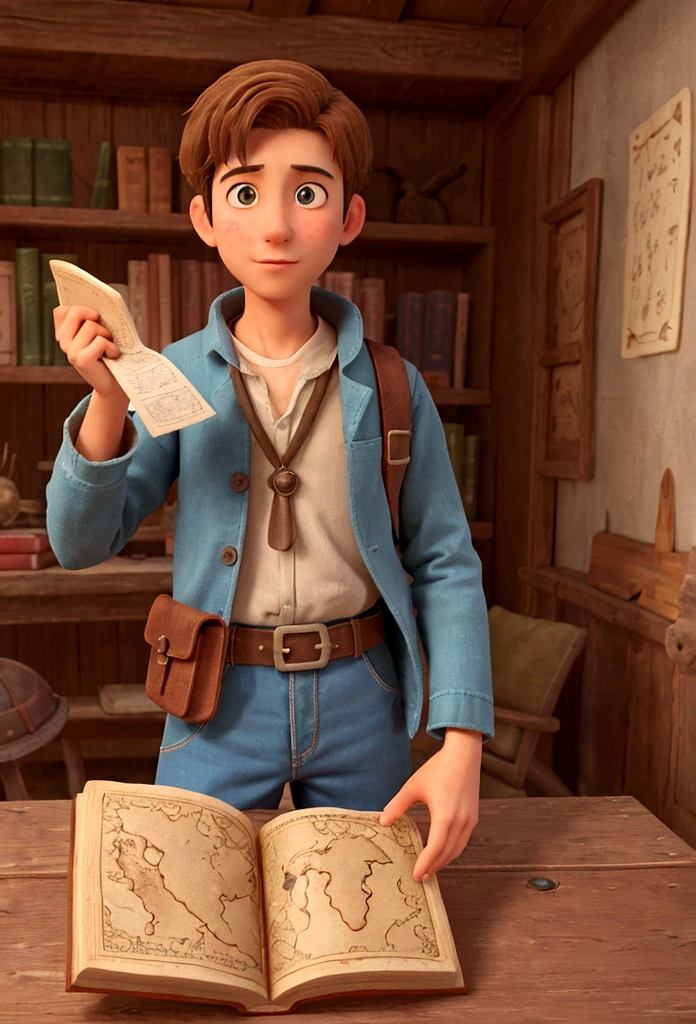 Once upon a time, in a small village in the mountains, there lived a young man named Lucas. He was known for his insatiable curiosity and his desire to find meaning in life. One day, while exploring the village's old library, Lucas found a dusty book with a worn leather cover. The title was "The Hidden Treasure".
Intrigued, Lucas began reading. The book told the story of a priceless treasure hidden deep in the mountains, a treasure that, according to legend, could transform the lives of whoever found it. At the end of the book was an old map, with markings indicating a path to the treasure.