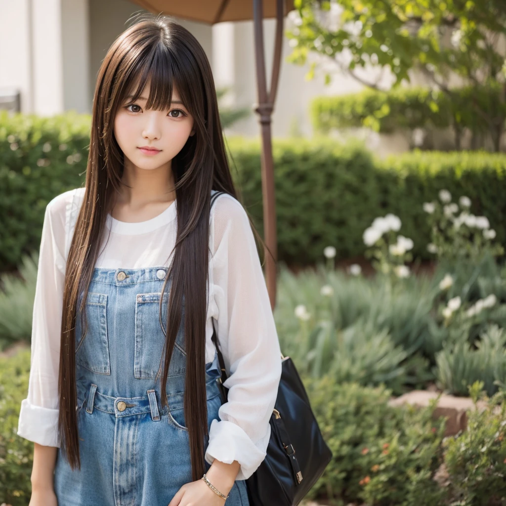 Girl with long bangs
