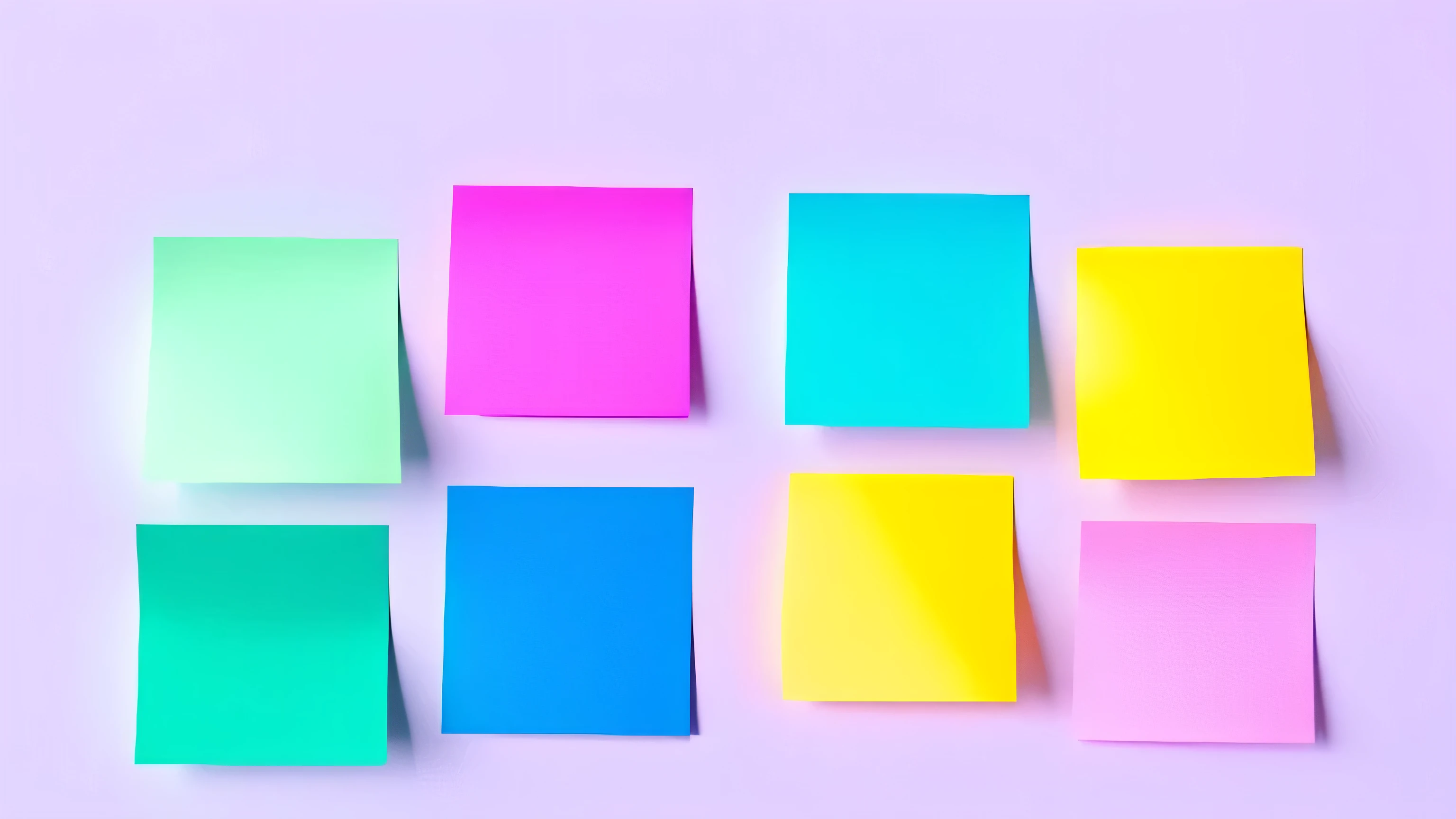 Post-it notes,White background,Vibrant gradient colors