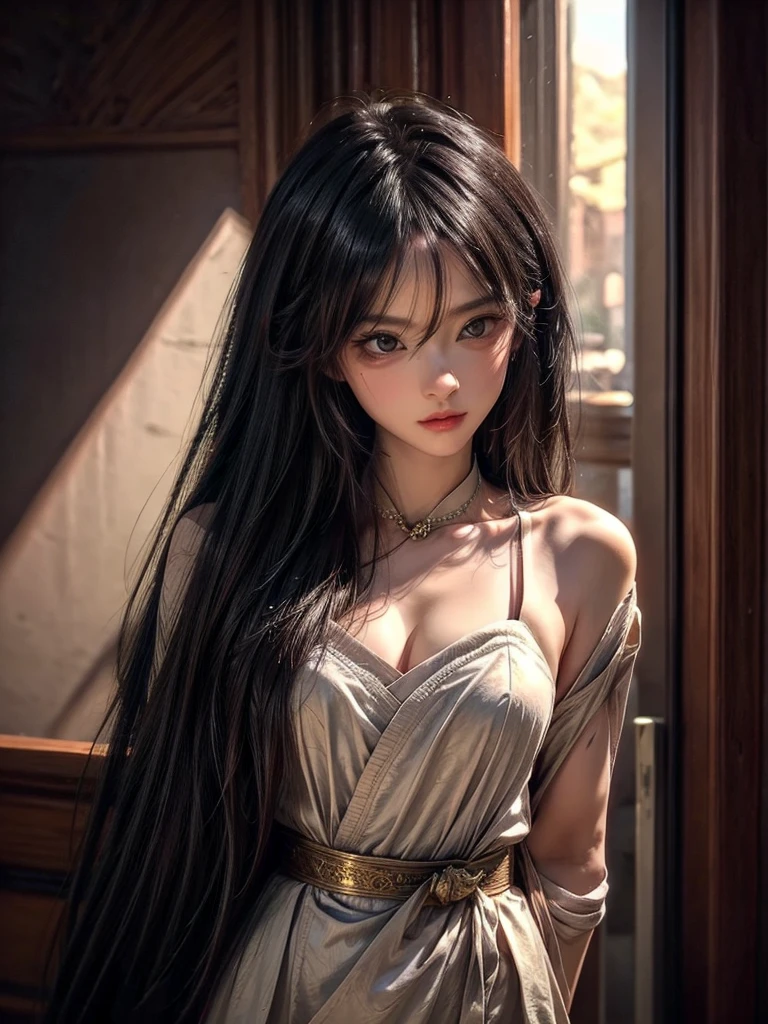 One beautiful woman、Glare at the viewer、Carrying a weapon、Naginata、Flowing hair、Apply vermilion to the corners of the eyes、Acrobatic、highest quality