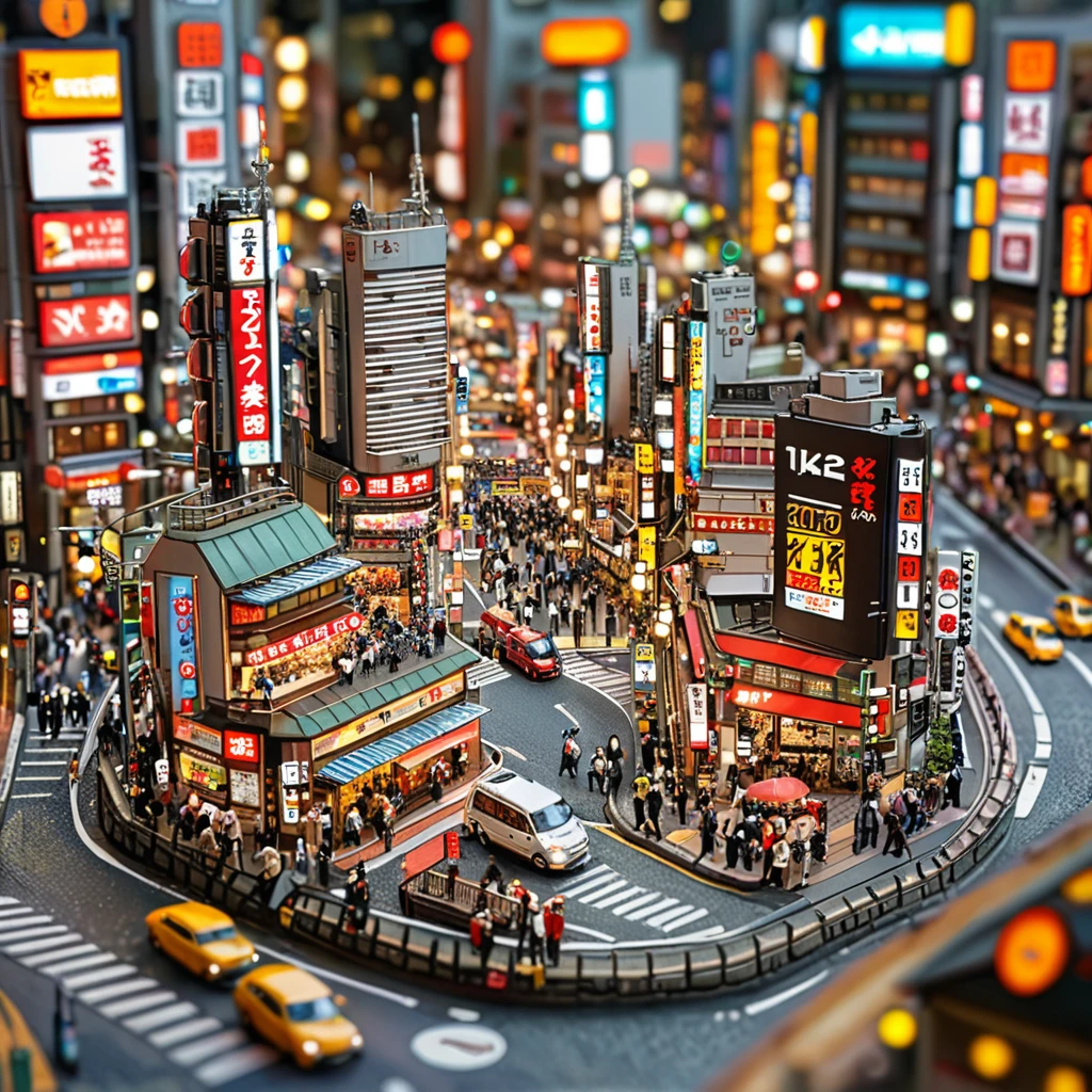 tilt-shift photography,(masterpiece, top quality, best quality),(ultra-detailed, absolutely resolution),((16k, high res)).
Tokyo Shibuya street