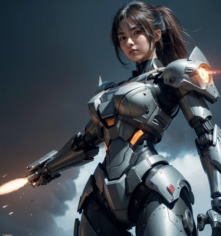 Super detailed, advanced details, high quality, High resolution, 1080p, hard disk, beautiful,(Humanoid Weapons),Armor War,(Rocket Missile)Capture the big picture,beautiful,Mecha cyborg girl,battle mode,Mecha body girl,She is wearing a futuristic war machine weapon mecha