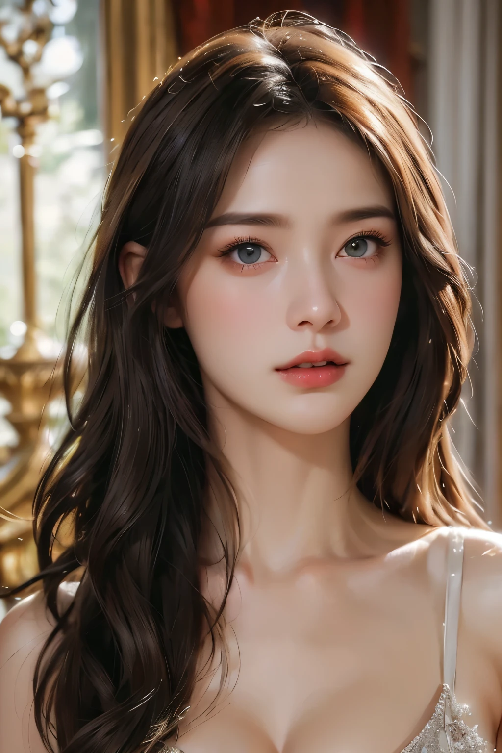 High-quality work，Realistic works，Super premium graphics，8K HD CG 작동，High-quality graphics，High definition and elaborate CG work，10x Pixel，very fine details：1.1，Advanced technical details：1.1Realistic photo effects，인테리어 lighting effects：1.5，natural and soft light：1.5. lighting effects（가상 lighting effects：1.8），ultra high resolution，Radiant dresses，Silver long hair，silver hair，transparent hair，high detail hair（High quality hair details：1.1）clear eyes，Your double eyelids look good.，Sharp eye makeup, Create luxurious eyelash makeup, thin eyebrows, very detailed eyes，high nose, Lovely red lips, Rosy cheeks, With delicate makeup on her face , pretty face, The facial proportions are perfect.,（Advanced facial details：1.1） Masterful photo  that captures the essence of a dream experienced by a stunning young white woman., Perfect and beautiful detailed face, realistic skin pores, 또렷하고 clear eyes, ( slipping), chic exposed dress, Surrounded by tendrils of smoke turning into surreal butterflies around her., in the dream, She finds herself in a fantastical landscape filled with vibrant colors and surreal elements.., The atmosphere is dreamy and dreamy., Illuminating the scene with softly shining lights, The young woman is depicted as confident and radiant., Surrounded by symbols representing her aspirations and inner strength., The overall mood of the image should evoke a sense of wonder., authorization, And infinite possibilities, complex lighting, rim light, (wind:1.3), ，Women's works，dress full body video，realism，A surprising split，My eyes are so bright today
