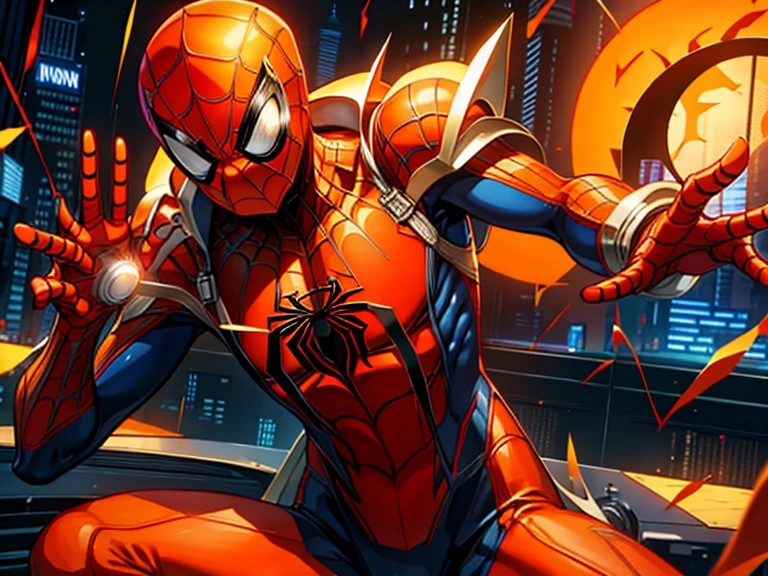 Spider man with orange suit