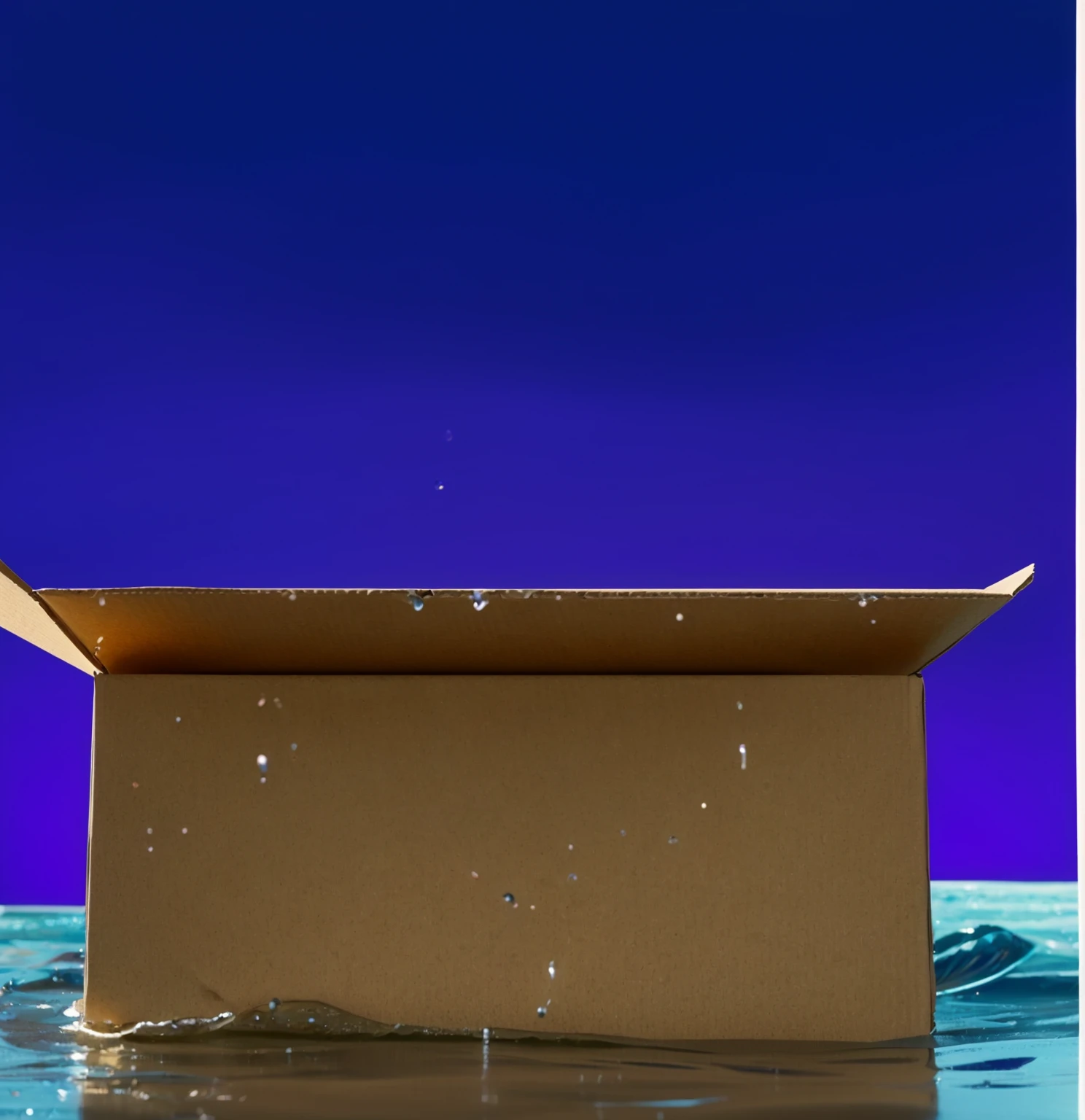 The image depicts a cardboard box floating on the surface of the water. cardboard boxThe box is open on one side, and the background is dark blue, providing cardboard boxa contrast to the brown color of the cardboard. Water droplets are visible on the surface of the box, indicating that it is partially wet. cloudscartoon rendering cardboard box key frame, cute 3D rendering,,Create ultra sharp цветной рендеринг zbrush. perfect cgi, cgi art cardboard boxcreated only with gradients, smooth silhouette, cardboard boxCreate ultra sharp skin, high intensitycardboard box refraction, (plastic material), most beautiful vfx,cardboard box blue background, plastic refractions, glossy texturecardboard box, smooth 3d model, multiple light sources, rim light, sharp post effectscardboard box render, (glossy cardboard boxplastic texture with multiple big light probe refractions), perfect cgi, cgi art cardboard boxcreated only with gradients, smooth silhouette, high intensity refraction, (plastic material), most beautiful vfx, blue background