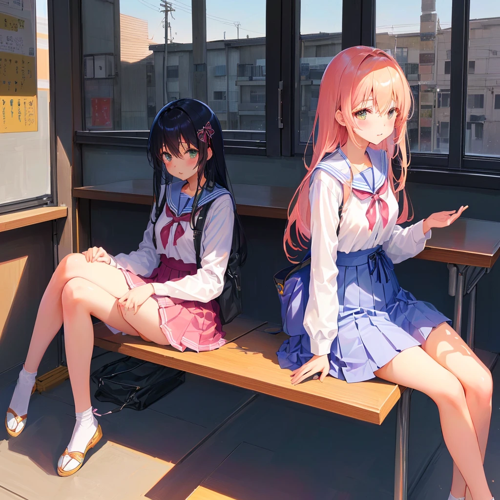 Himena Fushimi、、When I rescued a beautiful S-class girl from being molested, it turned out to be my childhood friend sitting next to me.、Fushimi Hina、School classroom