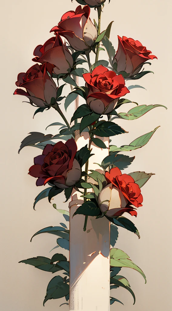 Rose on a beige background for the back cover of a portfolio