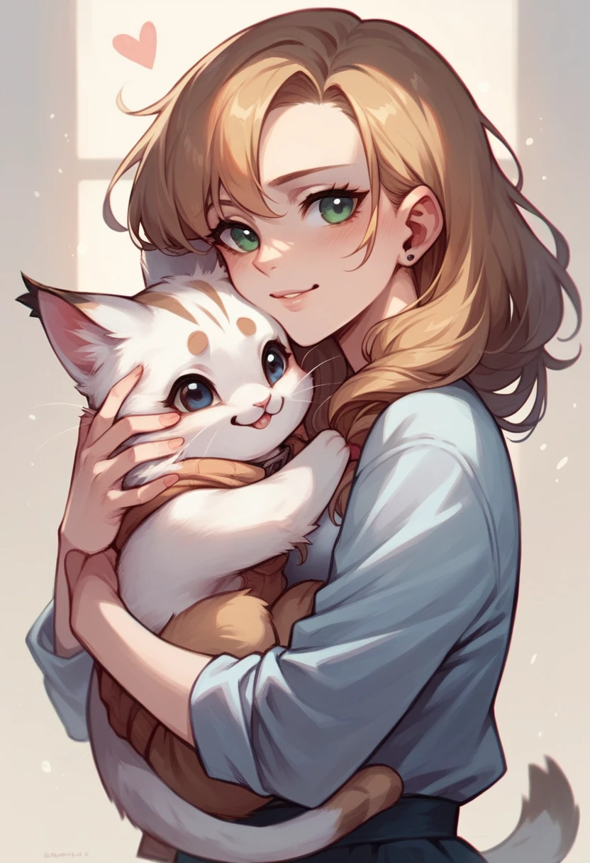 Katherine Elizabeth and Ldshadowlady hugging a cute kitten