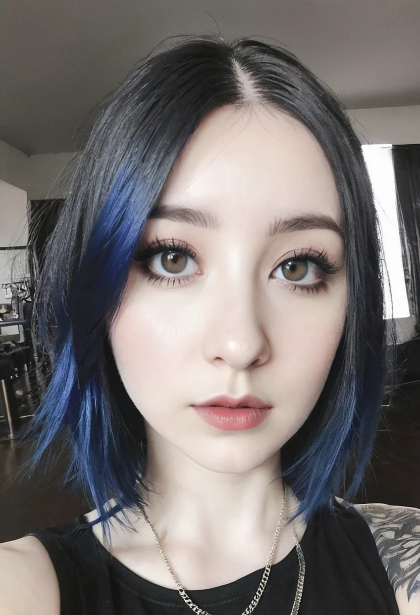Just a basic bad quality selfie of metal head girl goth