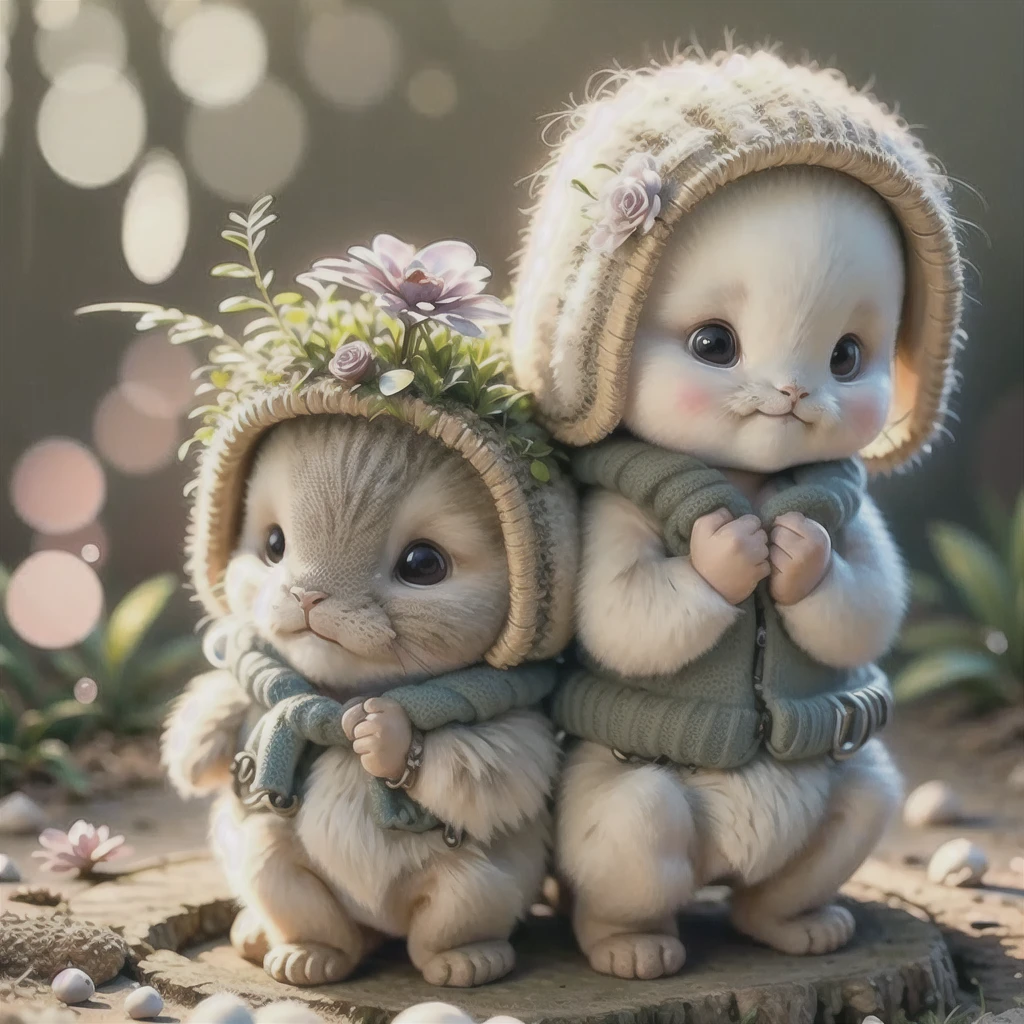 holding bible, tree_stump, flowers, photorealistic, soft lighting,