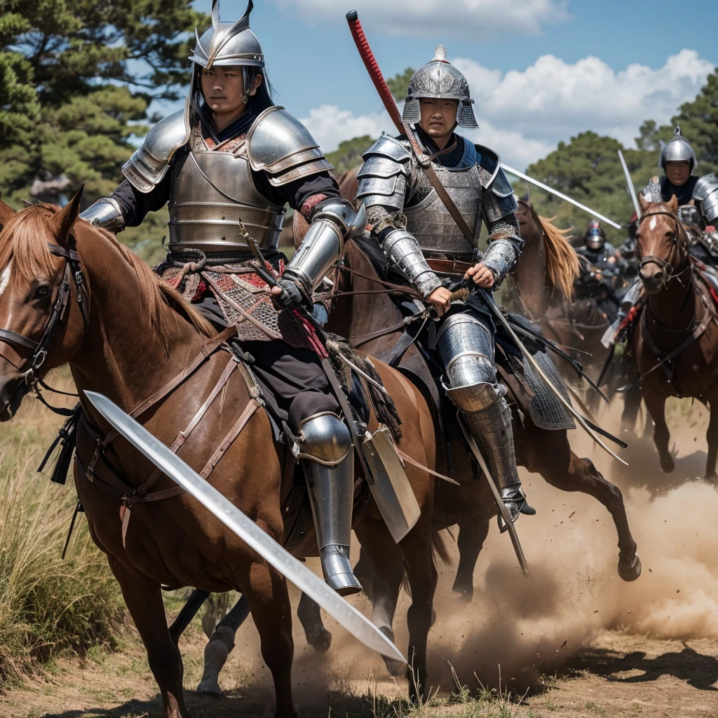 Japanese Sengoku warlords in armor