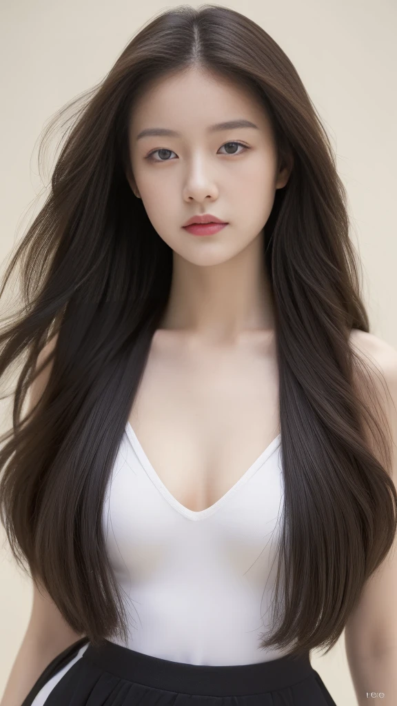 8K, RAW photo, high quality, realistic, 21 year old woman, full body photo, long hair, real face, real skin, tease, seduction