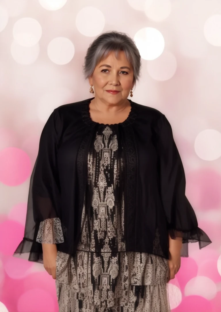 Grandmother in a festive dress ,