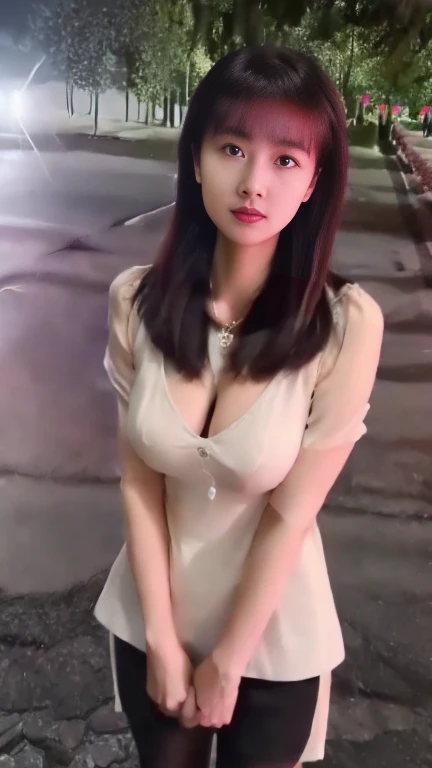 (8K, best quality, masterpiece, Golden Ratio Composition,:1.3), (Beautiful woman in her 40s), (穿着Black tights,), (Nurse dressed in white:1.2), (Huge ), (Long legs), Soft face line,Gentle,Silver short hair, Black tights