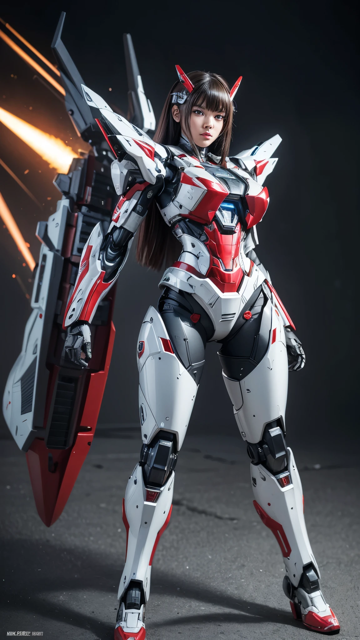 Super detailed, advanced details, high quality, High resolution, 1080p, hard disk, beautiful,(war machine),Armor War,(Rocket Missile)Capture the big picture,beautiful,Mecha cyborg girl,battle mode,Mecha body girl,She is wearing a futuristic war machine weapon mecha,A powerful cyborg woman, sleek and futuristic, with advanced mechanical augmentations that enhance her strength and capabilities.
