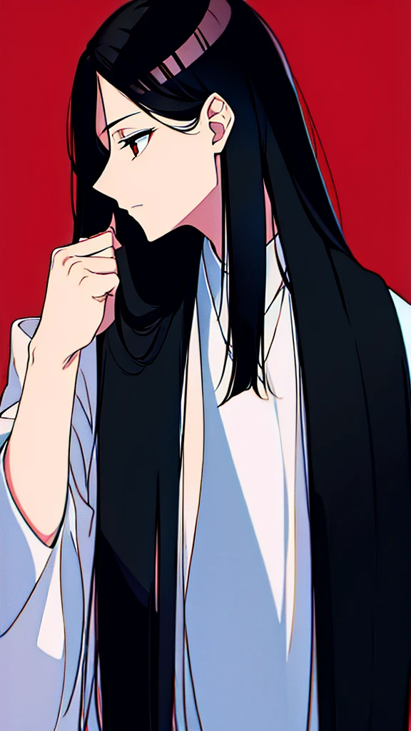 Long black hair boy