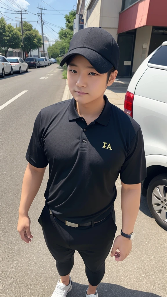 The body is fat、Shiba Inu、The posture is like begging.,
Posture is standing、Posture is upright、The camera is taken from a little distance.、The face is facing forward、The body is fat、The body is fat、The Shiba Inu is wearing tight-fitting pants and a tight-fitting polo shirt.
