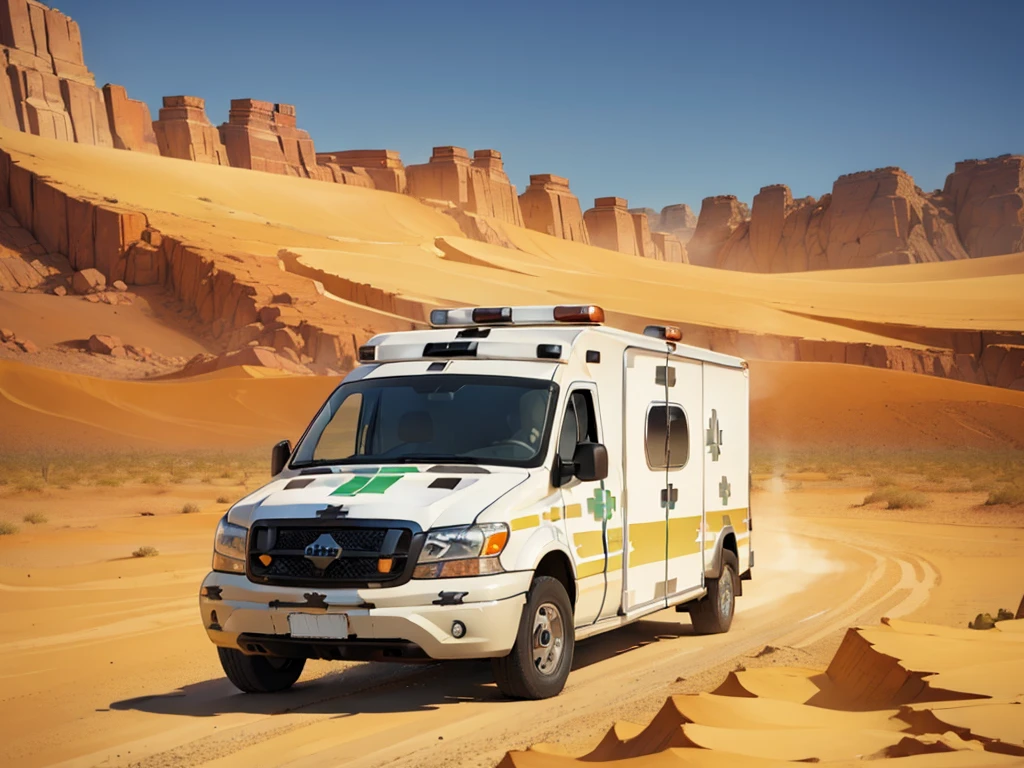 (in desert:1.5) , (ambulance:1.5)