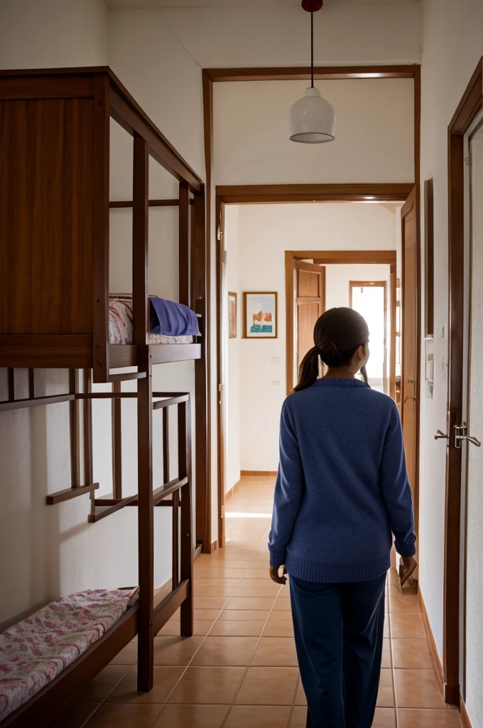 Una persona visitando a un albergue