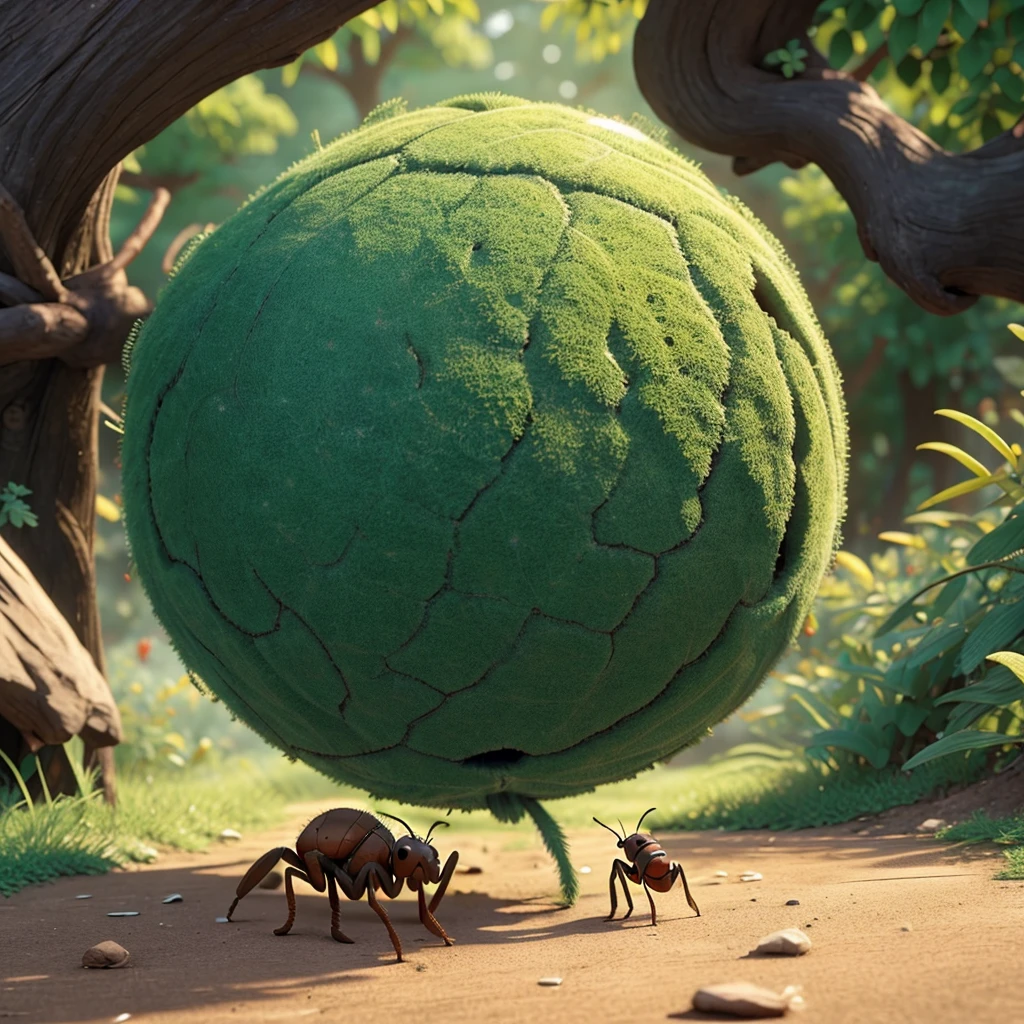 Create an image of the world from an insects point of view. Make as accurate as possible. Ants POV