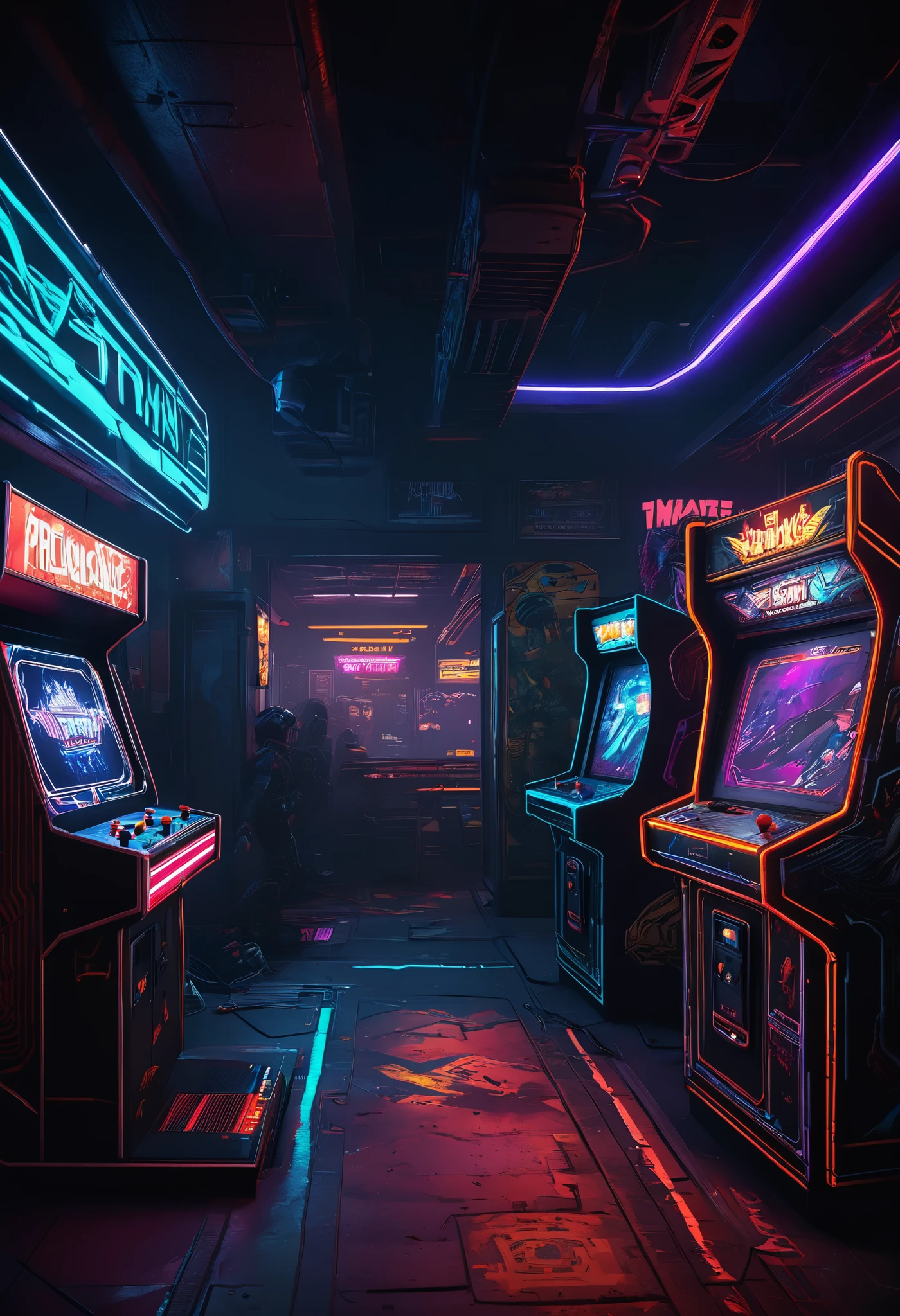 best quality,4k,8k,highres,masterpiece:1.2,ultra-detailed,realistic:1.37,horror,sci-fi,80s arcade game,Predator,pixelated gameplay,2 player,Uzi machine gun controllers,retro style,terrifying atmosphere,dark and gloomy setting,pulsating suspense,alien creatures,violent action,intricate level design,explosive special effects,fast-paced gameplay,high score competition,exciting boss battles,glowing neon signs,flickering arcade cabinets,arcade sounds and music,high intensity gameplay,thrilling jump scares,hunting survival,innovative power-ups,endless replayability,competitive multiplayer,retro gaming experience,distorted and glitchy graphics,player customization options,immersive gameplay mechanics,split-screen multiplayer,pixel art animations