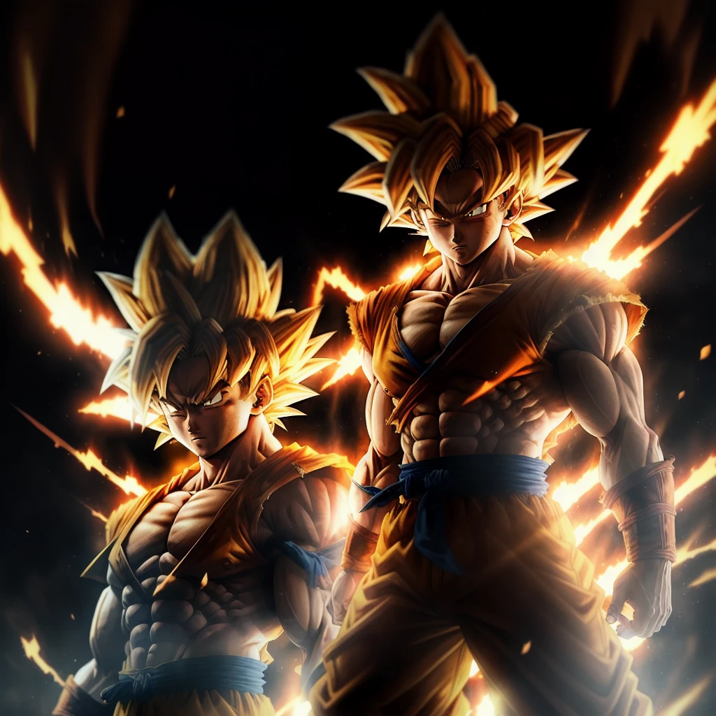 masterpiece, best quality, goku, super Saiyan, yellow hair