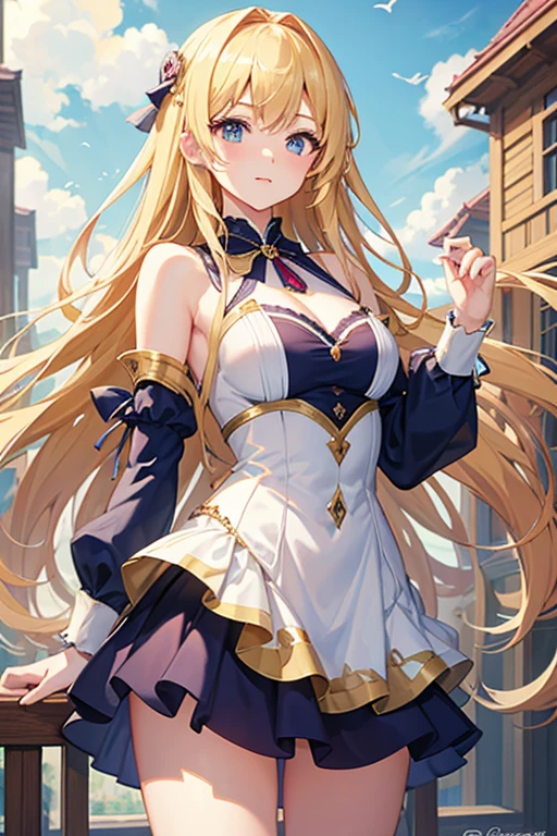 masterpiece, highest quality, High resolution,Follow the prompts、Anime Style、One Girl、Princess、Beautiful girl with long blonde hair