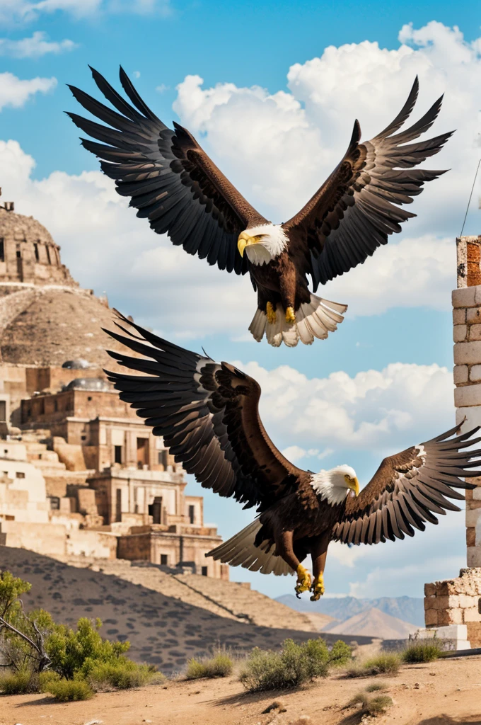 Create a giant eagle with Mexican colors