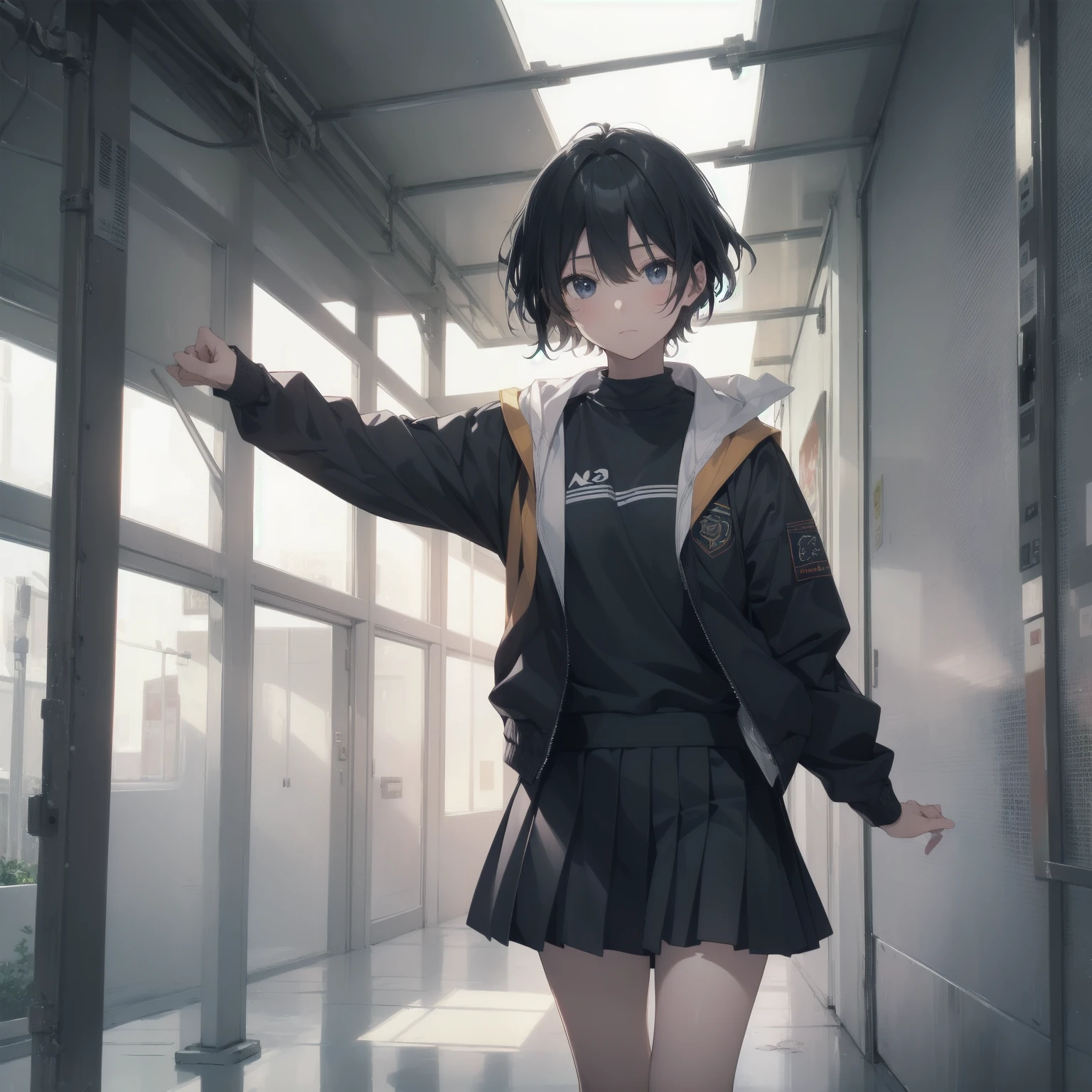 ultra-absurdres-Top quality by artist God, ultra-detailed, high resolution, anime moe artstyle, best anime 8k konachan wallpaper, pixiv contest winner, pool:2810, perfect anatomy,break, 1girl, (Please draw a girl walking sleepily to school alone. )break,(Solo,little female, 13-year-old:1.3),Full limbs, complete fingers,a junior high school student, (very short hair), short cut, flat chest, , small butt, small black eyes, beautiful detailed eyes, well-proportioned iris and pupils, expressive eyes, highres detailed hair, soft expression, salor school_uniform, sailor collar, serahuku, bow, pleated skirt,(Detailed Lighting), (Detailed background), in the School commute route. break,super detailed skin, Best cinematic lighting powered by famous artist, 8k,beauty illustration,photoshop_(medium),very aesthetic,break,((artist:neocoill )), artist:clamp ,artist:carnelian ,artist:kantoku ,