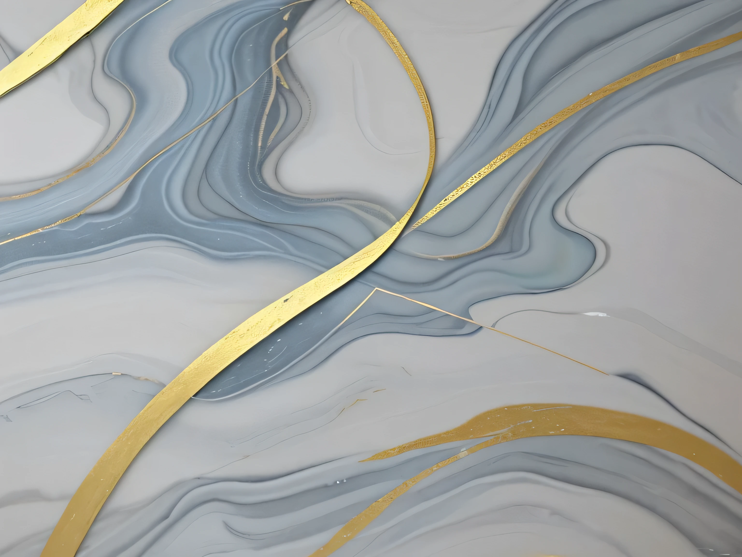 curve watercolor, Engraved Marble Textured Silk Cloth, Minimalism,painting, Modern Art Style, Light gray blue and gold, Marble and light gold, Super fine detail painting