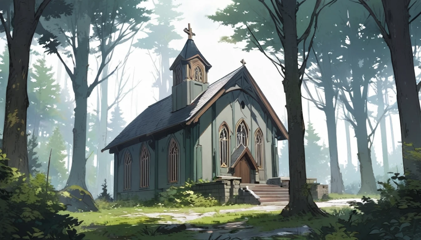 more basic church in the forest