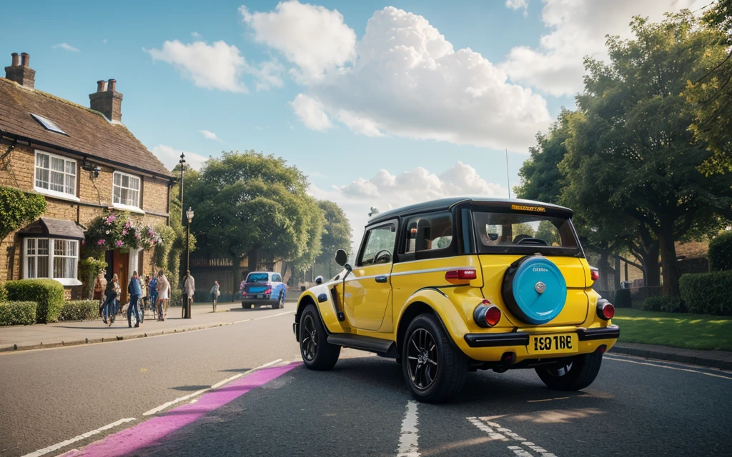 Create imaginative and amazing images demonstrating the style of ((Whorecore)), hyper realistic, 8k, vibrant colors, sharp crisp image, Great Brittain, England swings