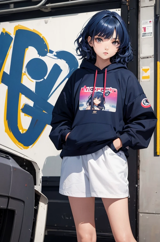 popart style,(best quality, masterpiece, ultra high-resolution, ultra-detailed: 1.2), one girl,(stand with open stance:1.1), (crossed arms:1),
,paw pattern hoodie,Confident,Euphoria,BREAK,(MIA:yo,detailed face,(darkblue hair-color,wavy-short hair),parallel eyebrows),she love hiphop,