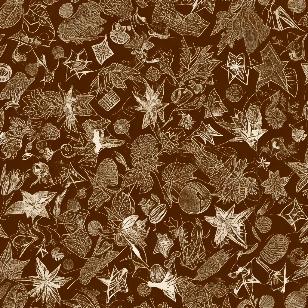 Create a watercolor print pattern background in light sepia tones. A pattern with the following elements: Christmas stars