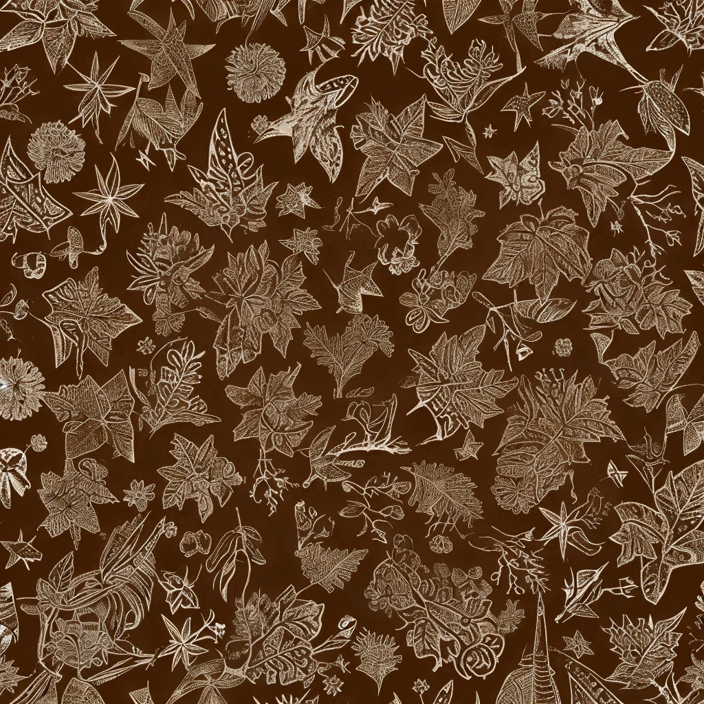 Create a watercolor print pattern background in light pale sepia tones. A pattern with the following elements: Christmas stars