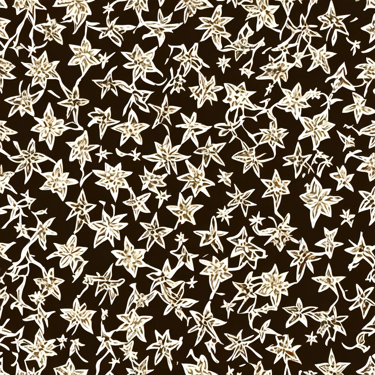 Create a watercolor print pattern background in light pale sepia tones. A pattern with the following elements: Christmas stars